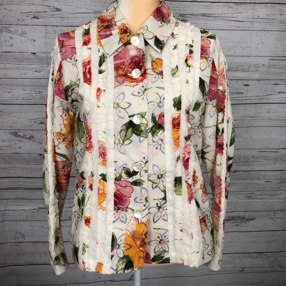 Coldwater Creek Floral  Women’s Jacket Sz 14